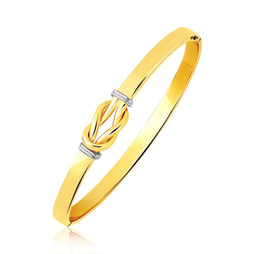 Intertwined Knot Slip On Bangle in 14k Two-Tone Gold (5.0mm) | Richard Cannon Jewelry