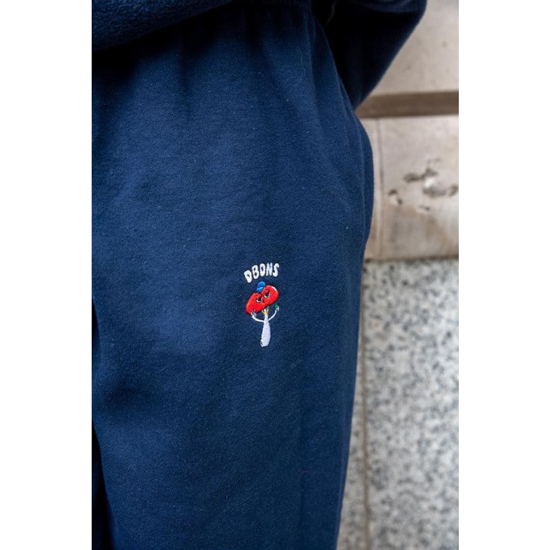 Joggers in Navy with Embroidered Bro Shroom | Dreambutdonotsleep
