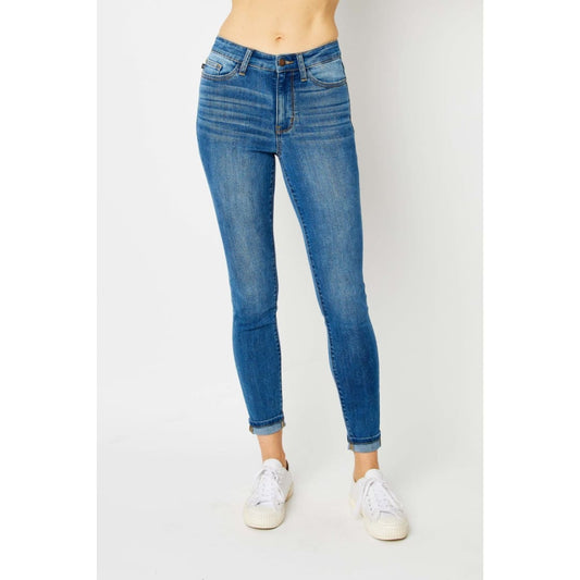 Judy Blue Full Size Cuffed Hem Skinny Jeans | The Urban Clothing Shop™