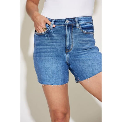 Judy Blue Full Size High Waist Slim Denim Shorts | The Urban Clothing Shop™