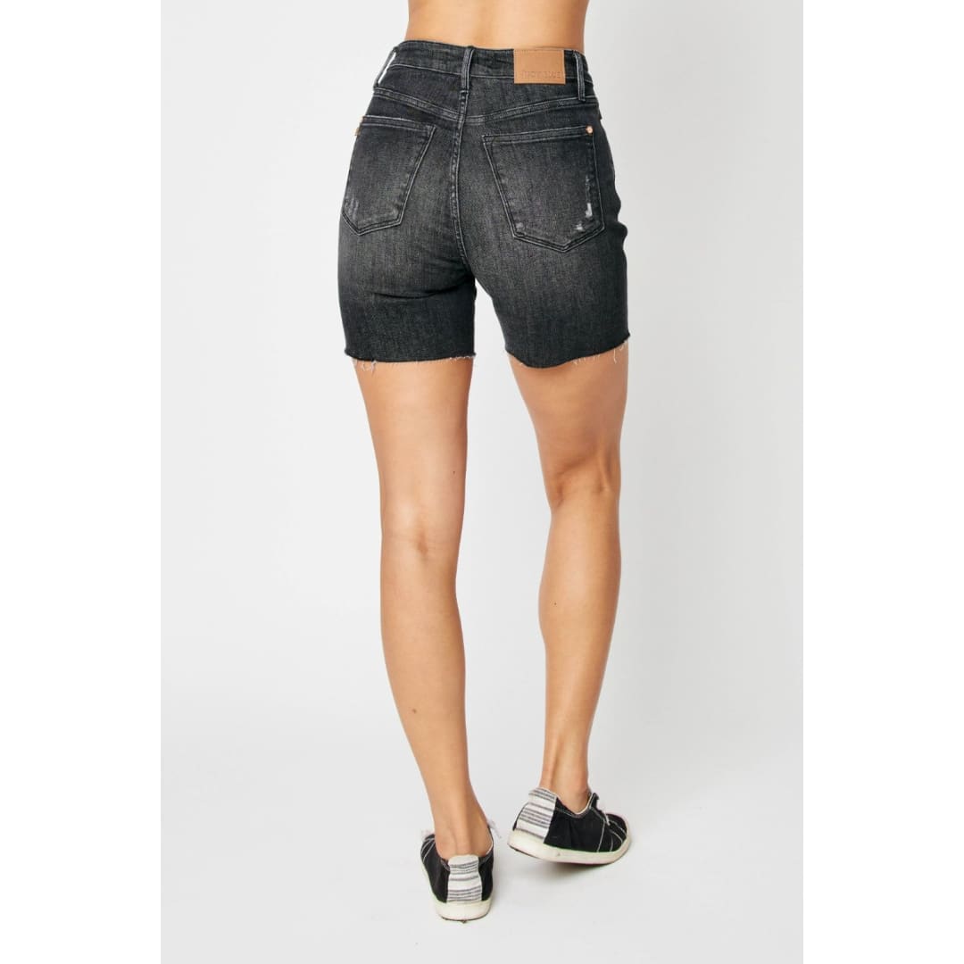 Judy Blue Full Size High Waist Tummy Control Denim Shorts | The Urban Clothing Shop™