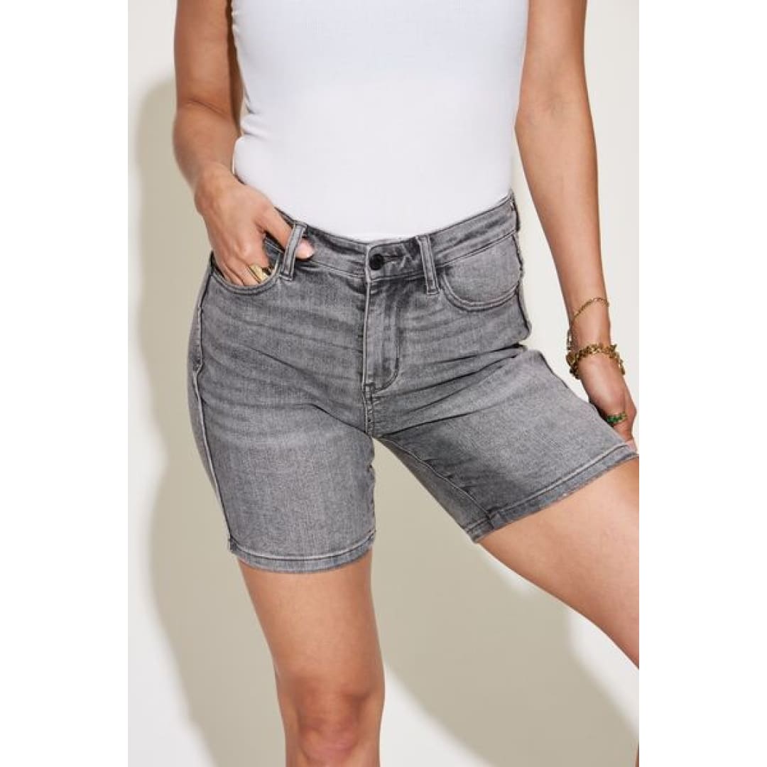 Judy Blue Full Size High Waist Washed Denim Shorts | The Urban Clothing Shop™