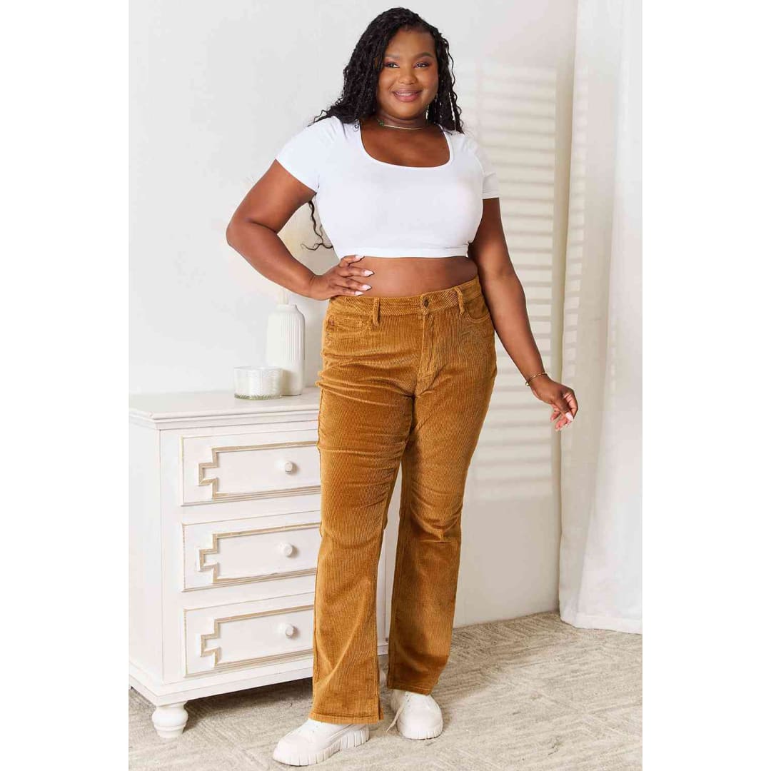 Judy Blue Full Size Mid Rise Corduroy Pants | The Urban Clothing Shop™