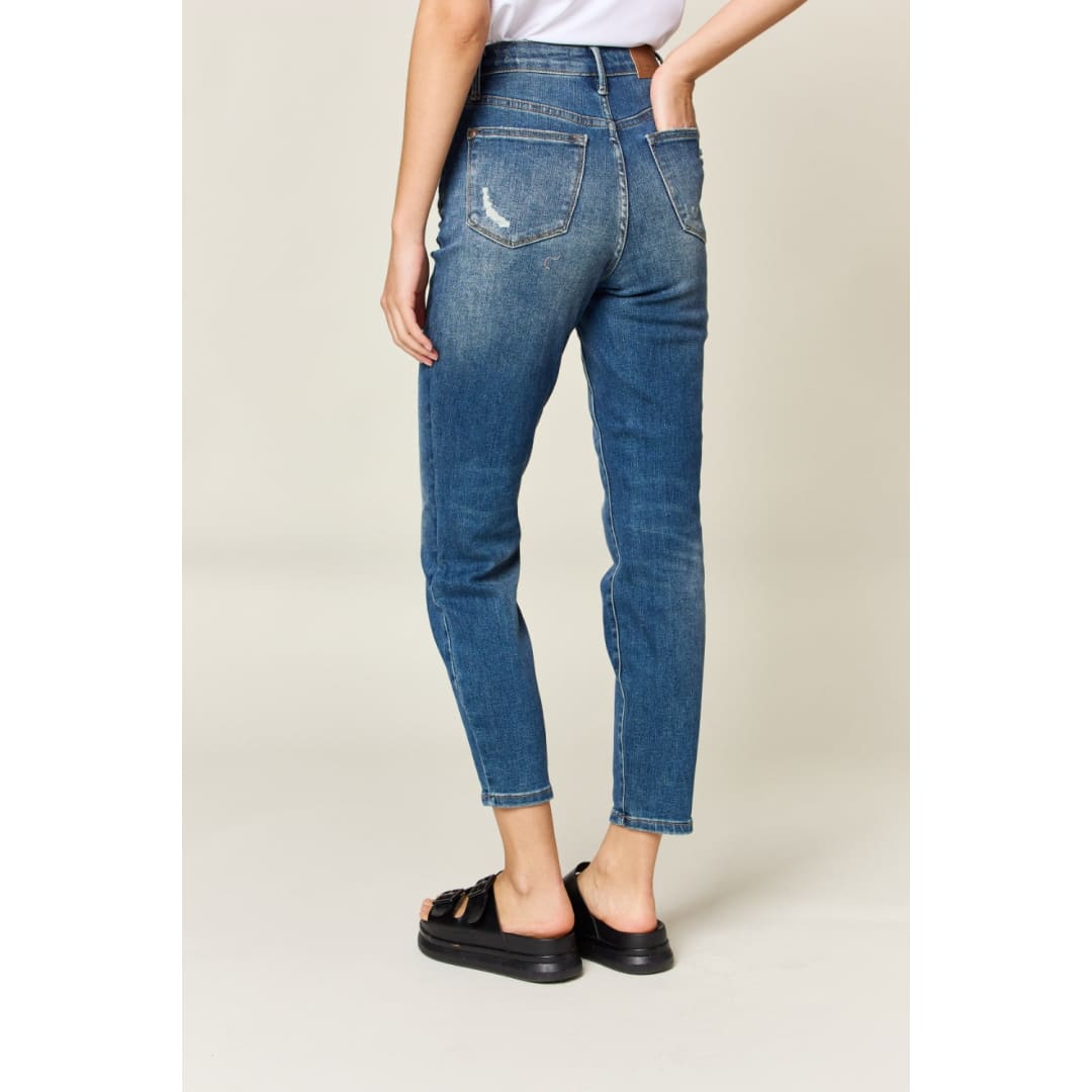 Judy Blue Full Size Tummy Control High Waist Slim Jeans | The Urban Clothing Shop™