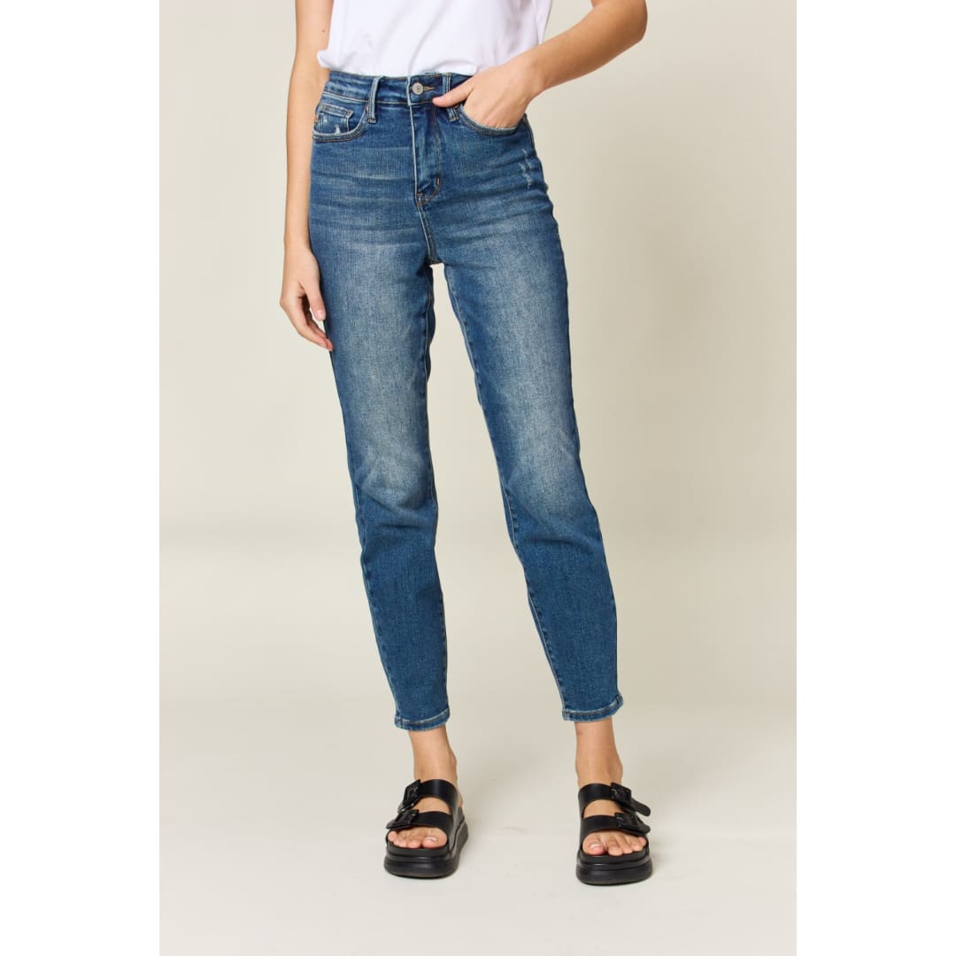 Judy Blue Full Size Tummy Control High Waist Slim Jeans | The Urban Clothing Shop™