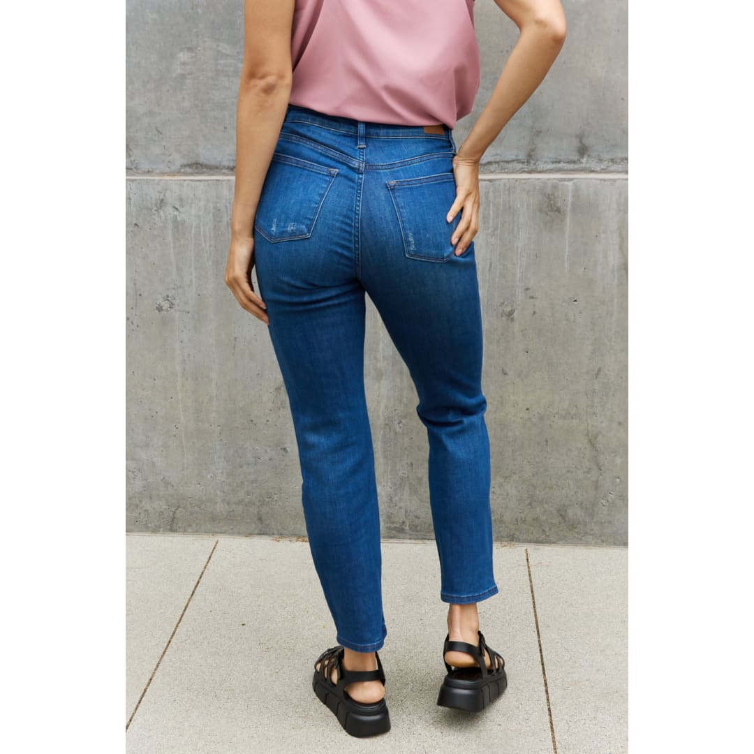 Judy Blue Melanie Full Size High Waisted Distressed Boyfriend Jeans | The Urban Clothing