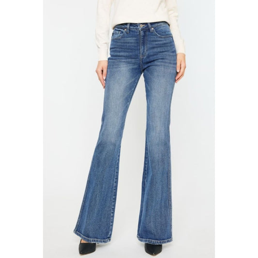 Kancan Cat’s Whiskers High Waist Flare Jeans | The Urban Clothing Shop™