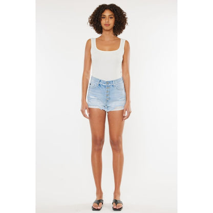 Kancan Distressed Button Fly Denim Shorts | The Urban Clothing Shop™