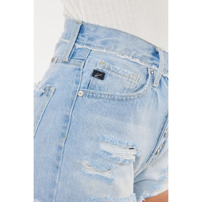 Kancan Distressed Button Fly Denim Shorts | The Urban Clothing Shop™