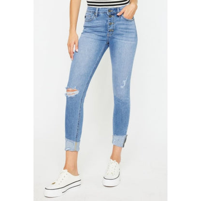Kancan Distressed Cat’s Whiskers Button Fly Jeans | The Urban Clothing Shop™