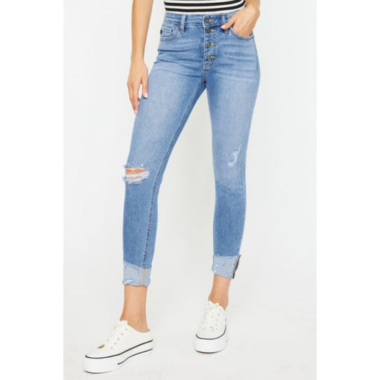 Kancan Distressed Cat’s Whiskers Button Fly Jeans | The Urban Clothing Shop™