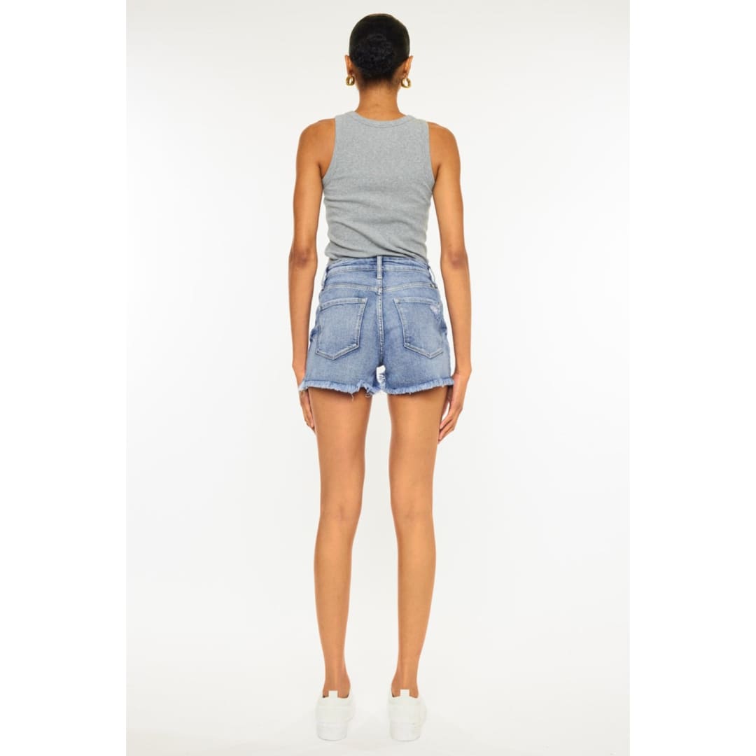 Kancan Distressed Raw Hem Denim Shorts | The Urban Clothing Shop™