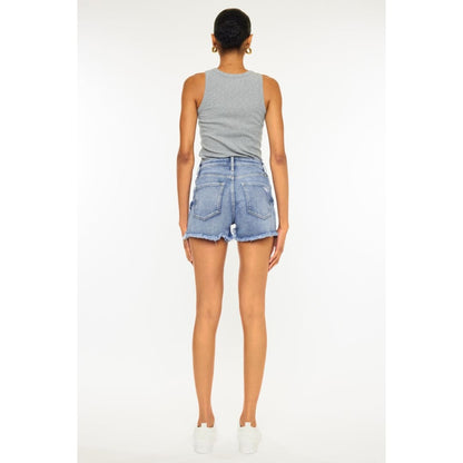 Kancan Distressed Raw Hem Denim Shorts | The Urban Clothing Shop™