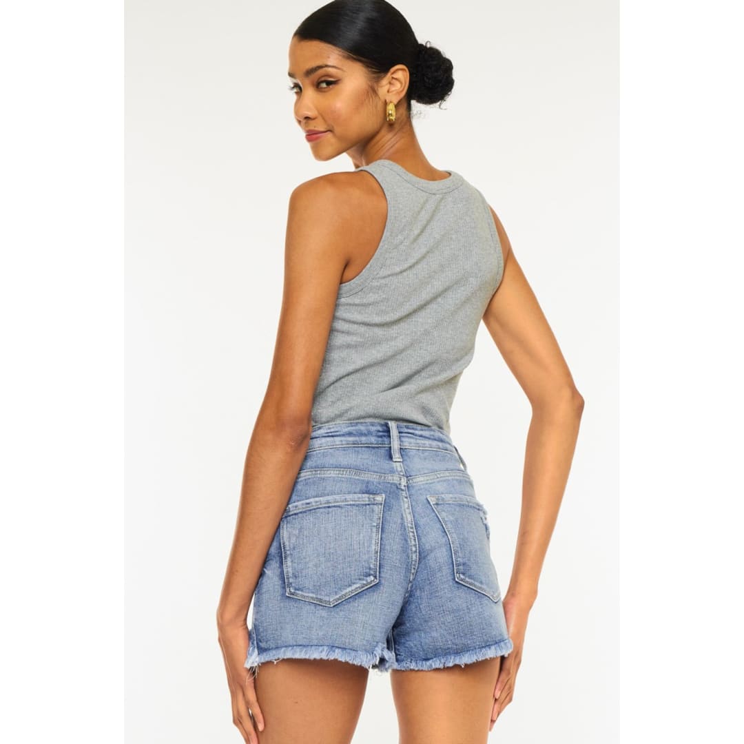 Kancan Distressed Raw Hem Denim Shorts | The Urban Clothing Shop™