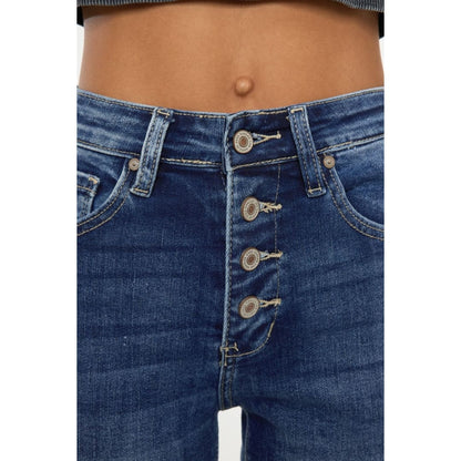 Kancan Full Size Cat’s Whiskers Button Fly Denim Shorts | The Urban Clothing Shop™