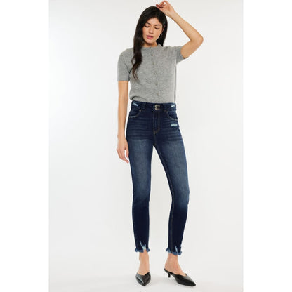 Kancan Full Size Cat’s Whiskers Raw Hem High Waist Jeans | The Urban Clothing Shop™