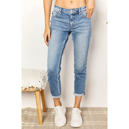 Kancan Full Size Mid Rise Slim Boyfriend Jeans | The Urban Clothing Shop™