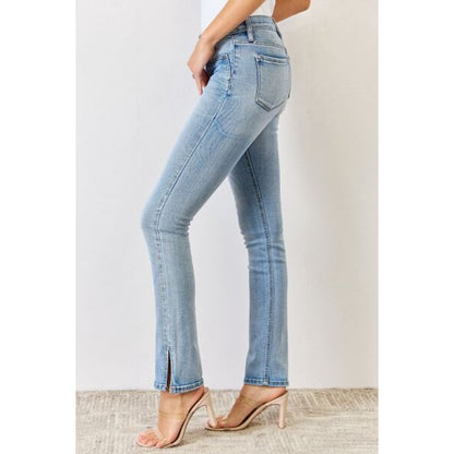 Kancan Full Size Mid Rise Y2K Slit Bootcut Jeans | The Urban Clothing Shop™