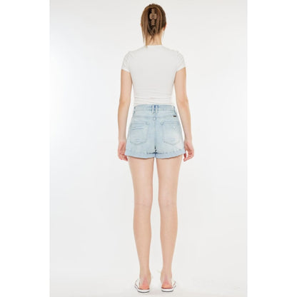 Kancan High Rise Repaired Mom Denim Shorts | The Urban Clothing Shop™