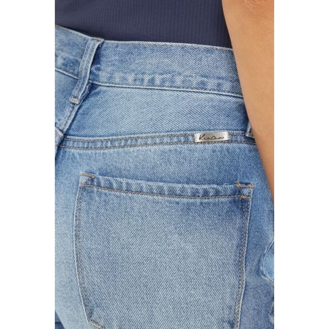 Kancan High Waist Chewed Up Straight Mom Jeans | The Urban Clothing Shop™