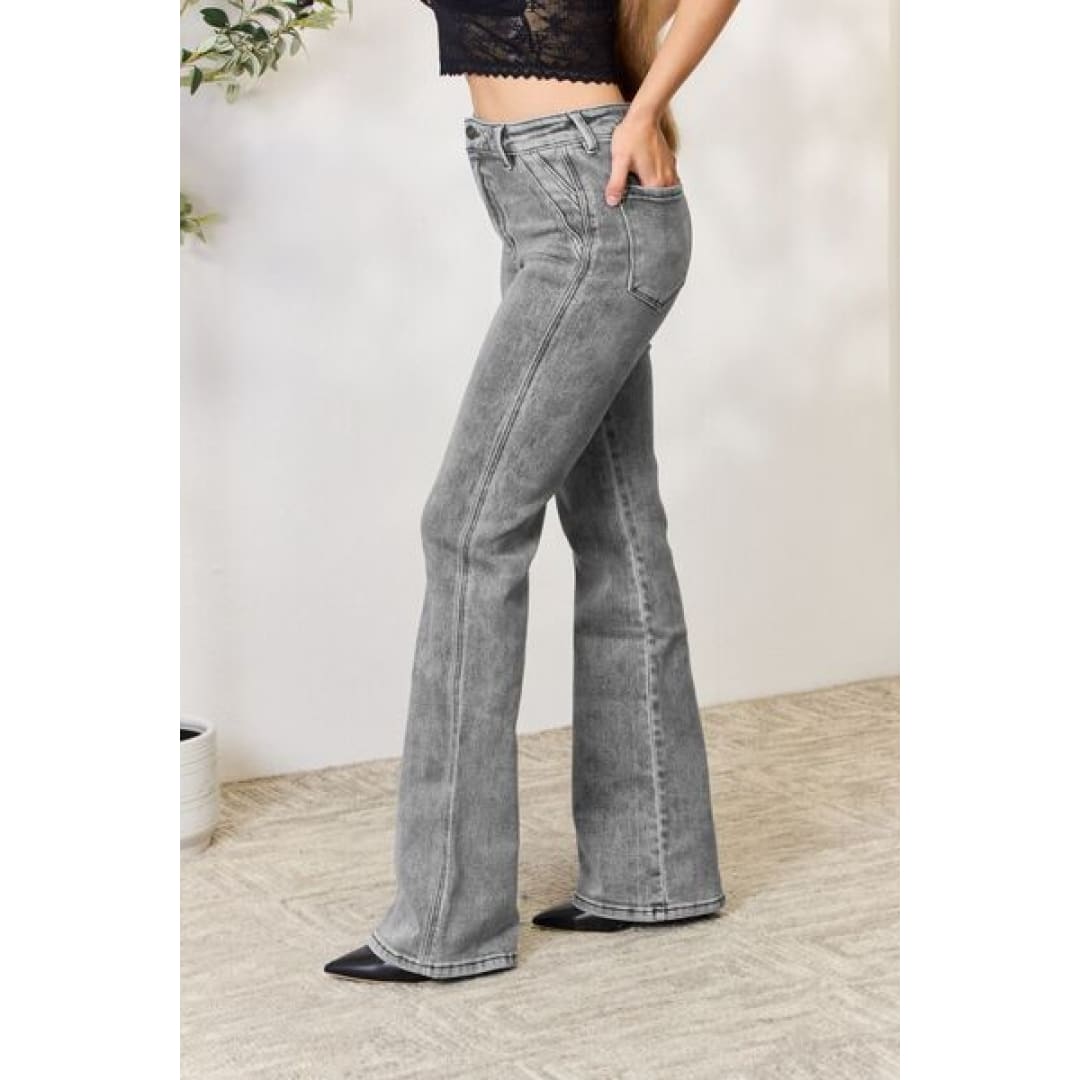 Kancan High Waist Slim Flare Jeans | The Urban Clothing Shop™