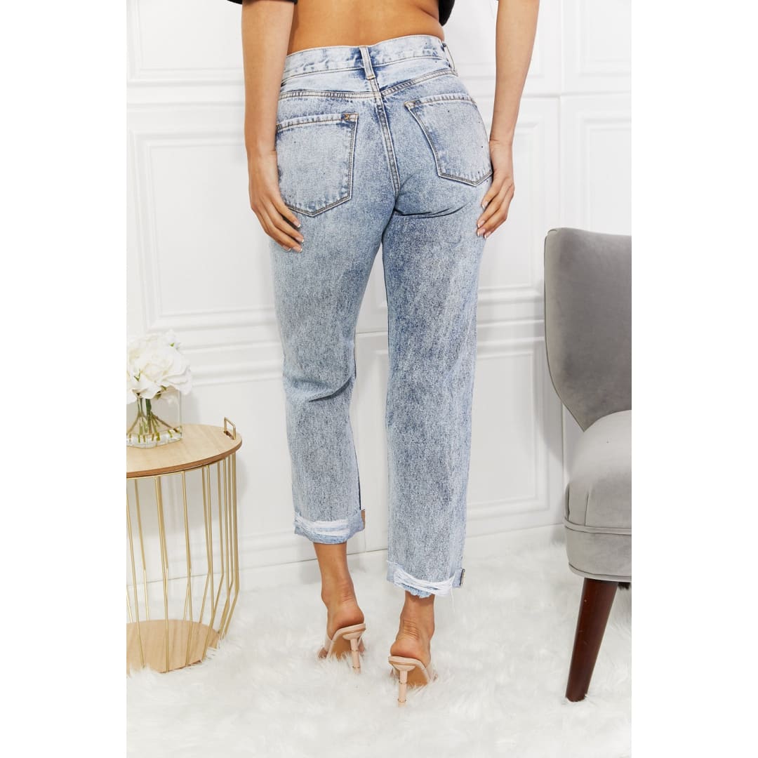Kancan Kendra High Rise Distressed Straight Jeans | The Urban Clothing Shop™