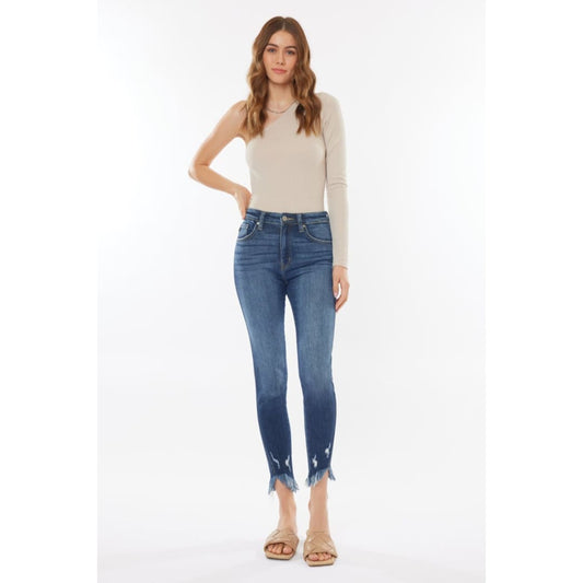 Kancan Raw Hem High Waist Cropped Jeans | The Urban Clothing Shop™