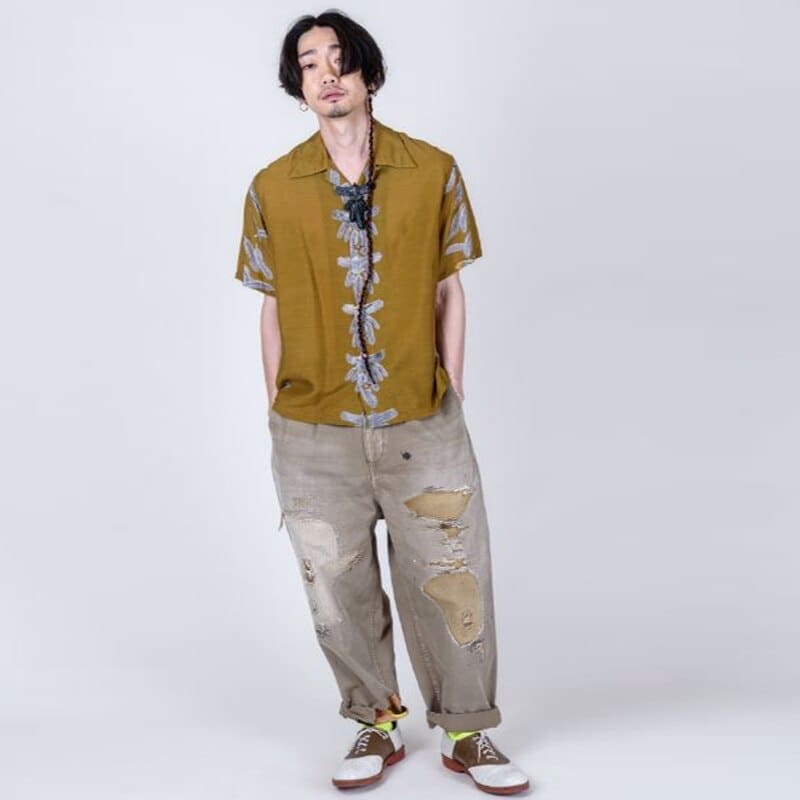 Kapital Japanese Patch Damage Wash Casual Pants | The Urban Clothing Shop™