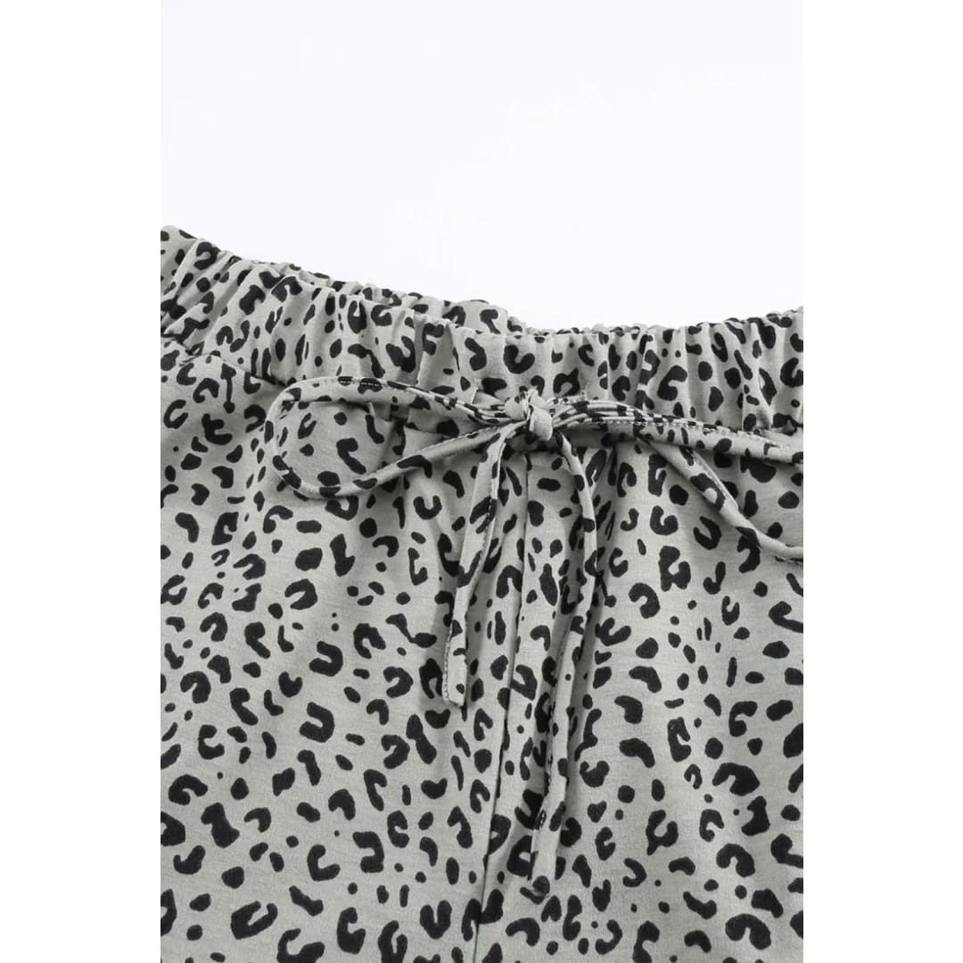 Khaki Breezy Leopard Joggers | Fashionfitz