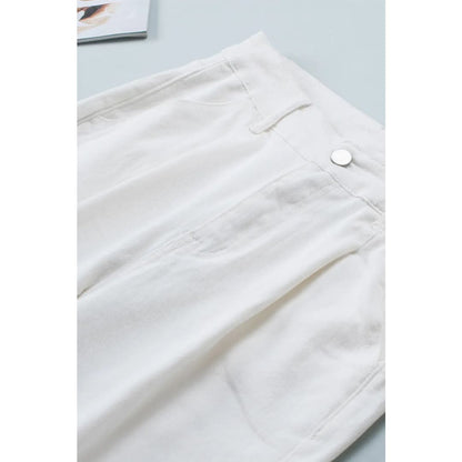 Khaki Solid High Waist Casual Pants | Fashionfitz