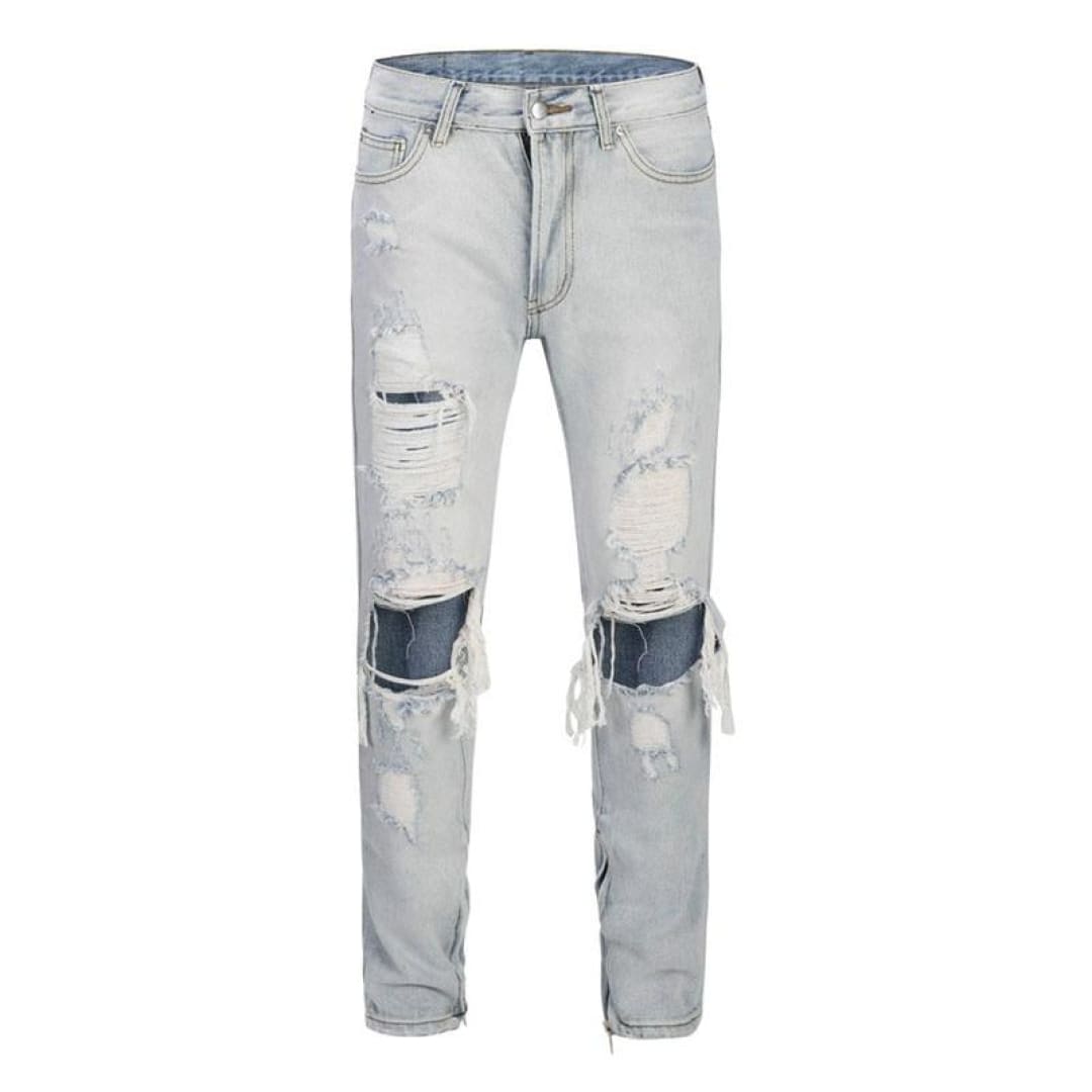 NO KNEES Ripped Motorcycle Jeans | The Urban Clothing Shop™