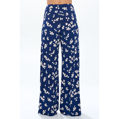 Knit Print Wide Leg Pants with Thick Waistband | The Urban Clothing Shop™