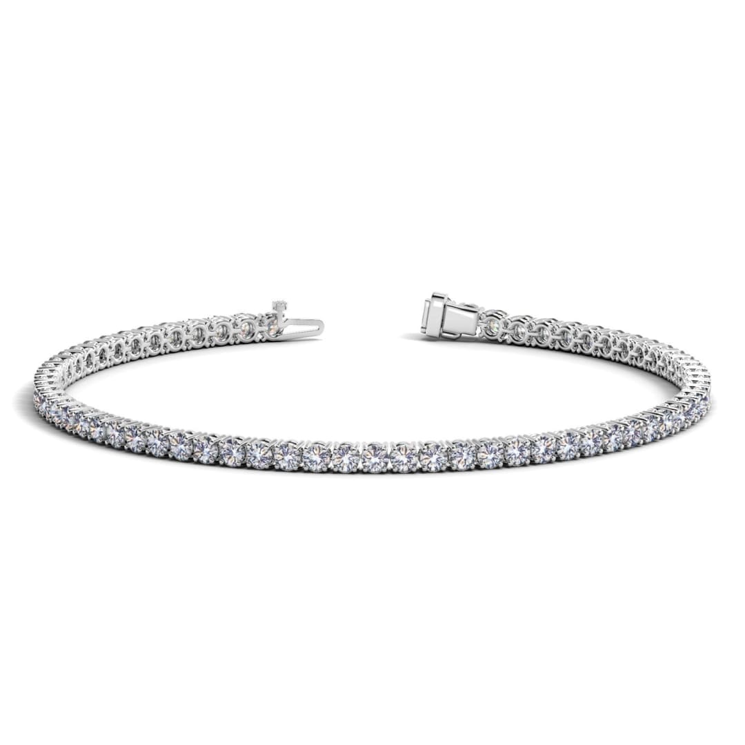 Lab Grown Round Diamond Tennis Bracelet in 14k White Gold (3 cctw F/G VS2/SI1) | Richard