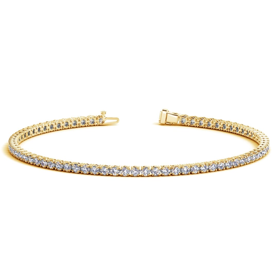 Lab Grown Round Diamond Tennis Bracelet in 14k Yellow Gold (2 cctw F/G VS2/SI1) | Richard