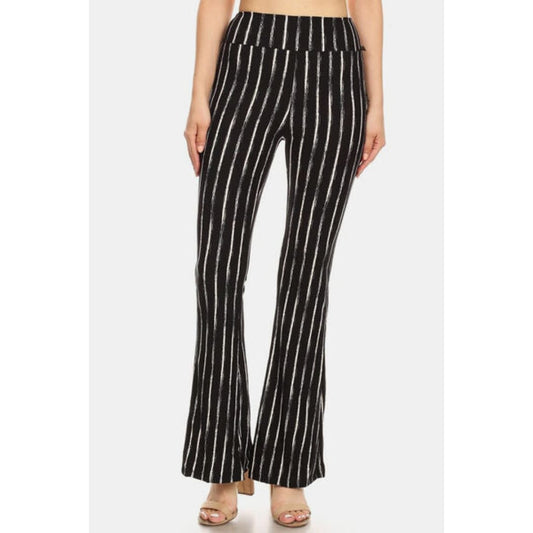 Leggings Depot Striped High Waist Flare Pants | The Urban Clothing Shop™