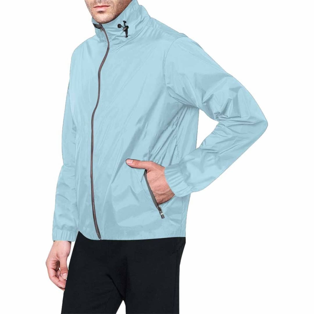 Light Blue Hooded Windbreaker Jacket - Men / Women | IAA | inQue.Style