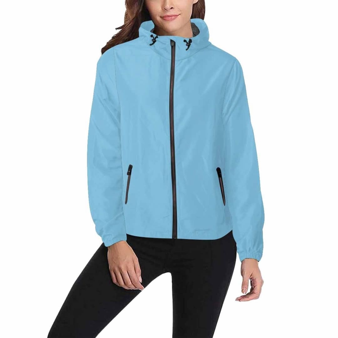 Light Blue Hooded Windbreaker Jacket - Men / Women | IAA | inQue.Style
