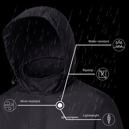 Lightbare Men’s Water Resistant Ripstop Rain Coat LB02M | Lightbare