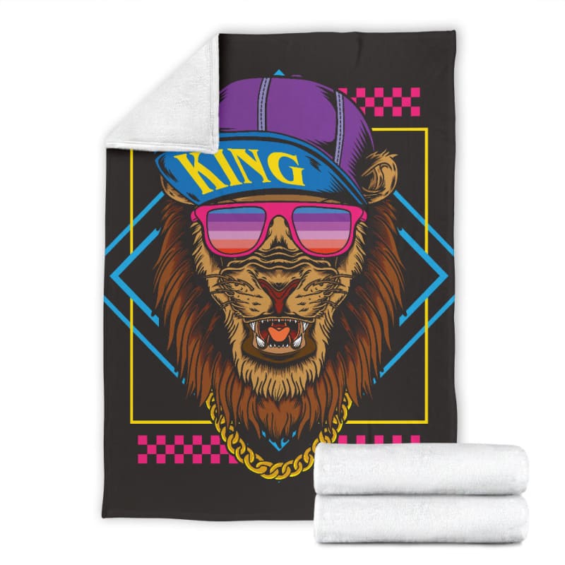 Hip Hop Lion Snapback Retro Premium Blanket | The Urban Clothing Shop™