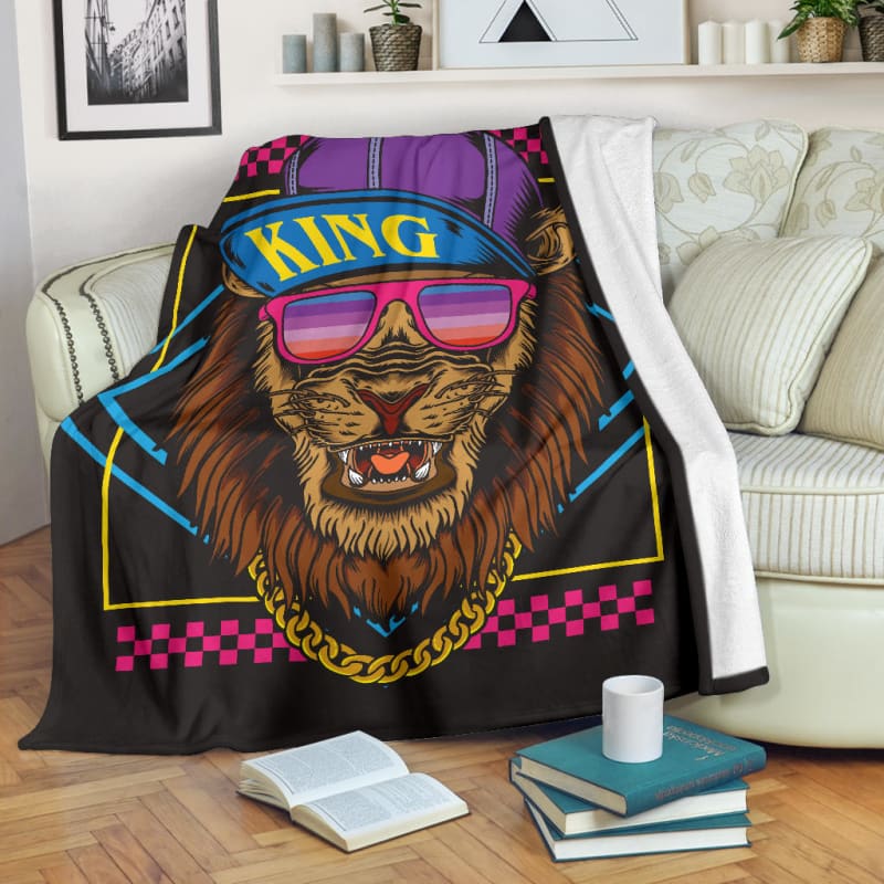 Hip Hop Lion Snapback Retro Premium Blanket | The Urban Clothing Shop™