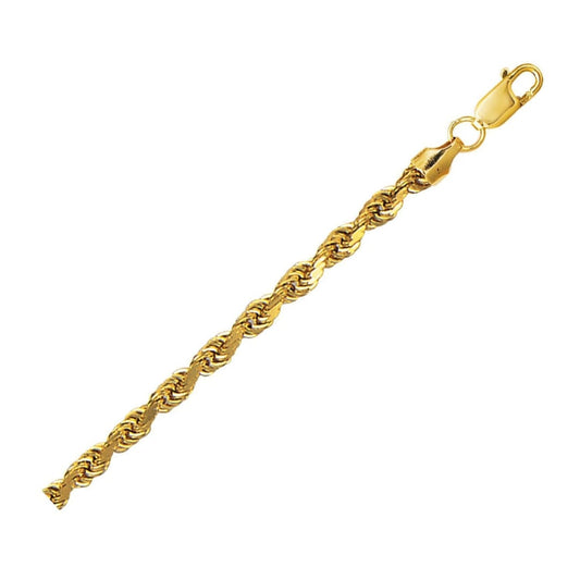 Lite Rope Chain Bracelet in 10k Yellow Gold (4.0 mm) | Richard Cannon Jewelry