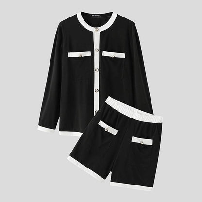 Long Sleeve Button-Down Shorts Set | The Urban Clothing Shop™