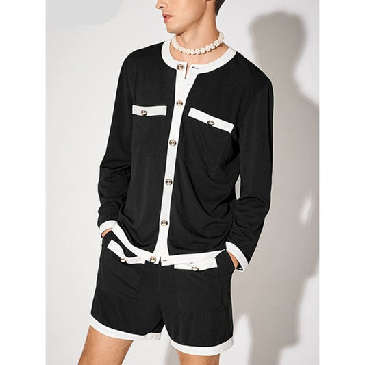 Long Sleeve Button-Down Shorts Set | The Urban Clothing Shop™