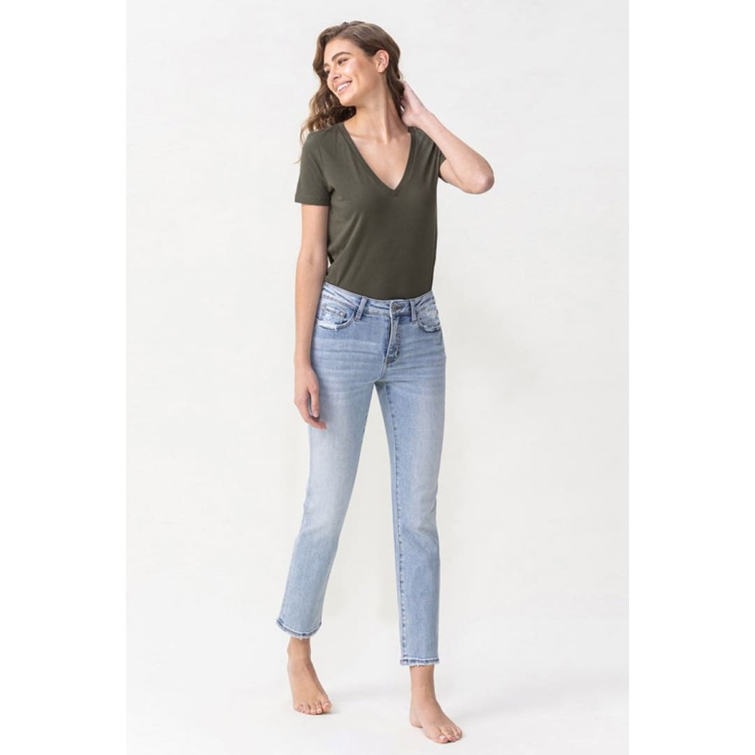 Lovervet Full Size Andrea Midrise Crop Straight Jeans | The Urban Clothing Shop™