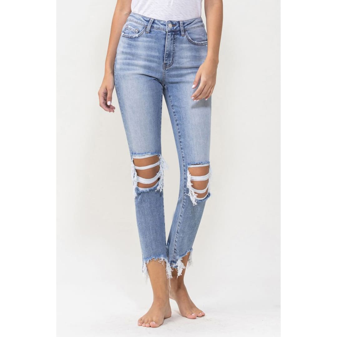Lovervet Full Size Courtney Super High Rise Kick Flare Jeans | The Urban Clothing Shop™