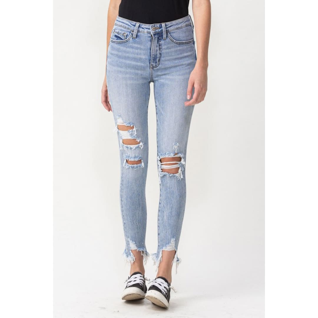 Lovervet Full Size Lauren Distressed High Rise Skinny Jeans | The Urban Clothing Shop™