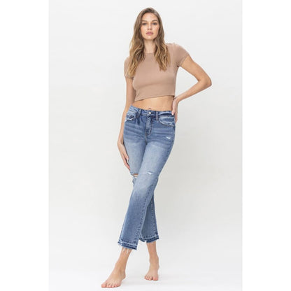 Lovervet Full Size Lena High Rise Crop Straight Jeans | The Urban Clothing Shop™