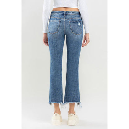 Lovervet Mid Rise Frayed Hem Jeans | The Urban Clothing Shop™