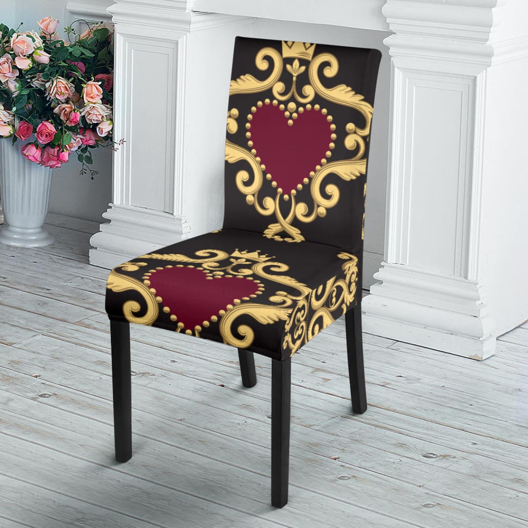 Luxury Royal Hearts Dining Chair Slip Cover | The Urban Clothing Shop™