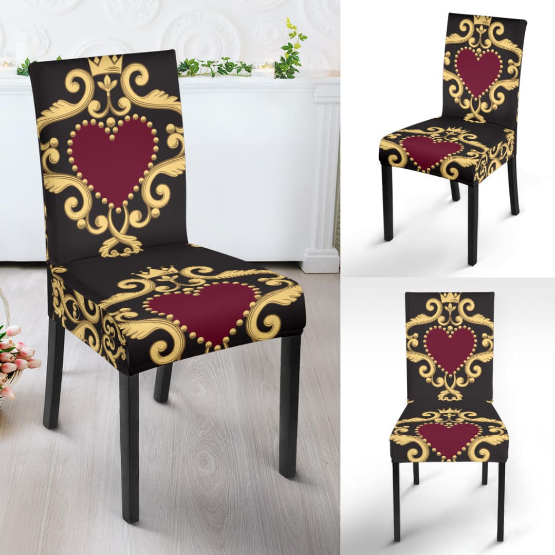 Luxury Royal Hearts Dining Chair Slip Cover | The Urban Clothing Shop™